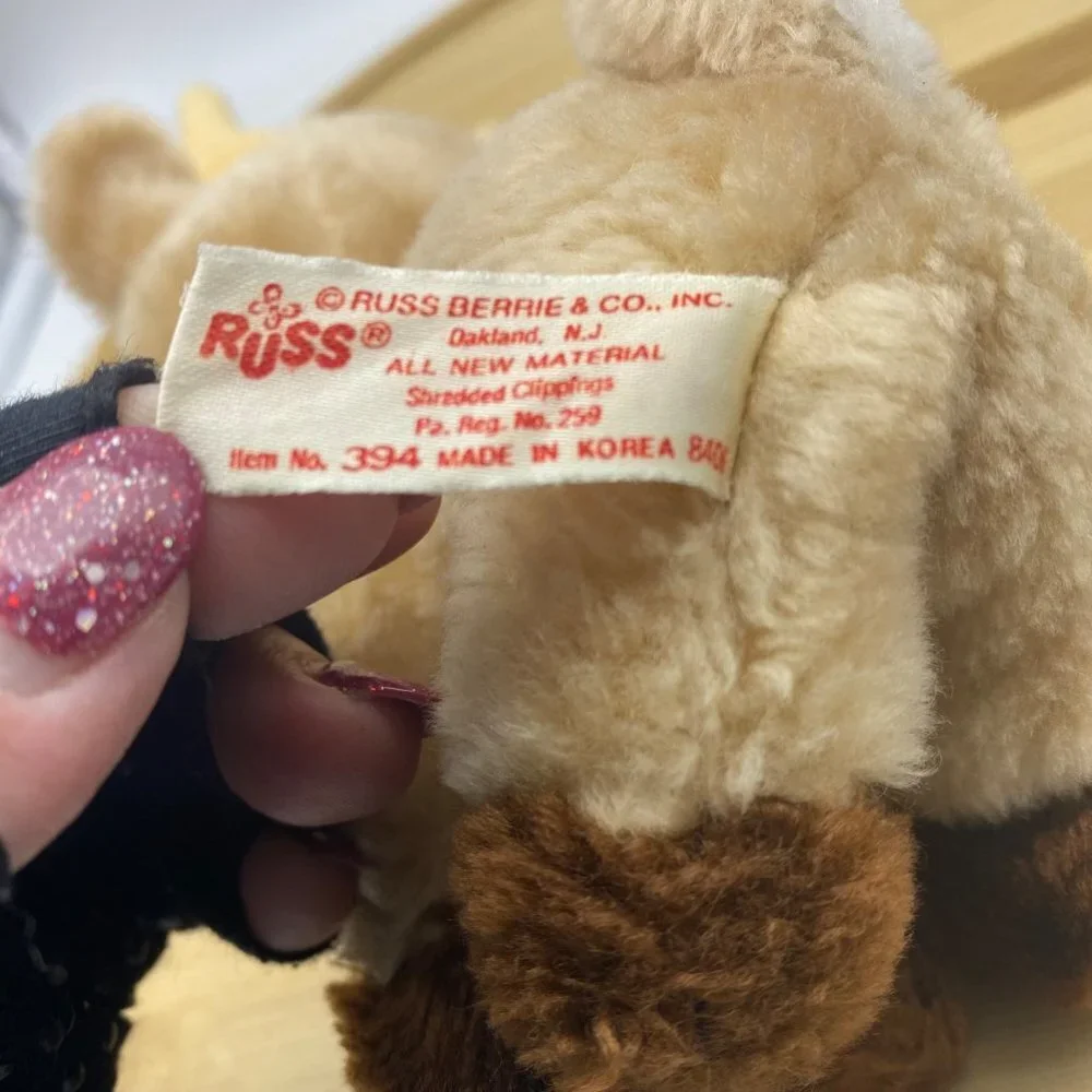 Russ Roscoe the Red Nosed Reindeer‎ Deer Buck Stuffed Plush Animal Toy 9 Inch